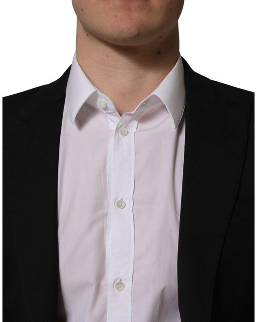 Dolce & Gabbana Black Polyester Single Breasted Blazer Jacket for men