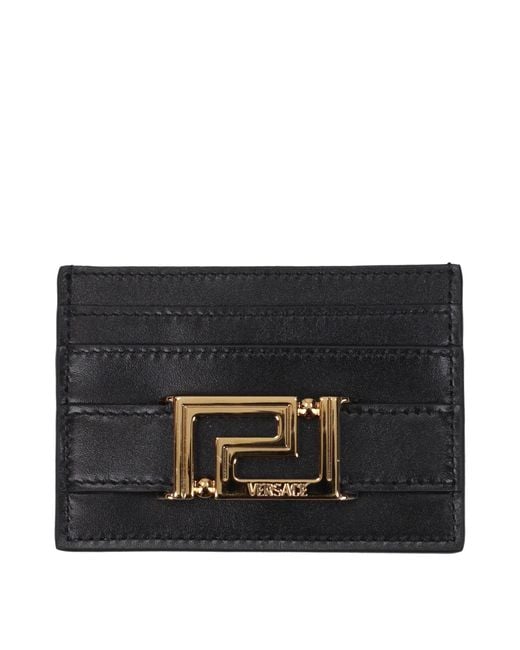 Versace Black Leather Document Holder