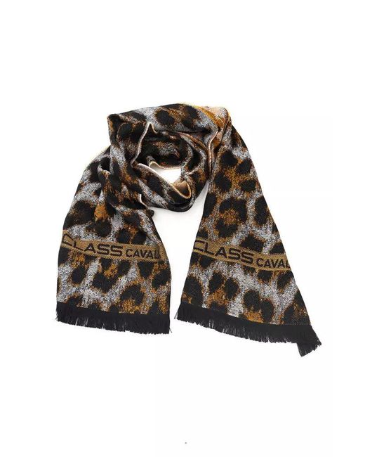 Roberto Cavalli Black Wool Scarf for men