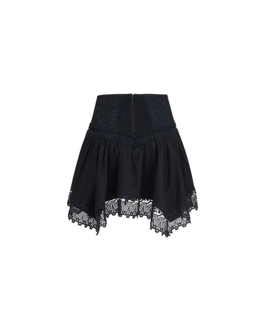 Charo Ruiz Black Cotton Mini Skirt