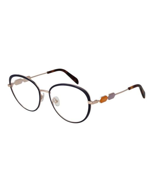 Emilio Pucci Metallic Blue Metal Glasses (frames)
