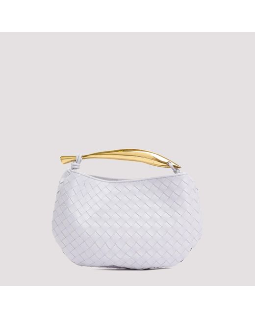 Bottega Veneta White Liliac Leather Sardine Top Handle Bag