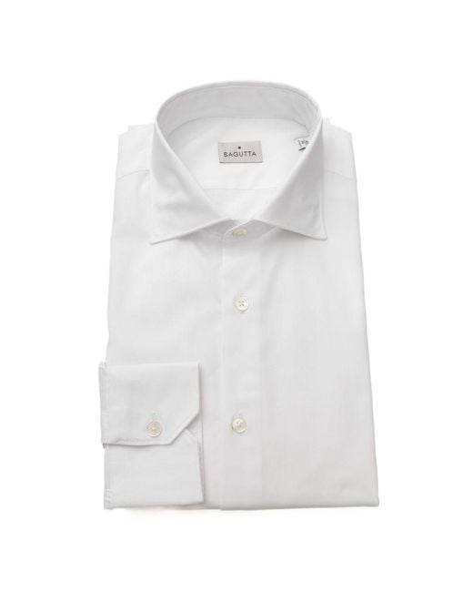 Bagutta White Cotton Shirt for men