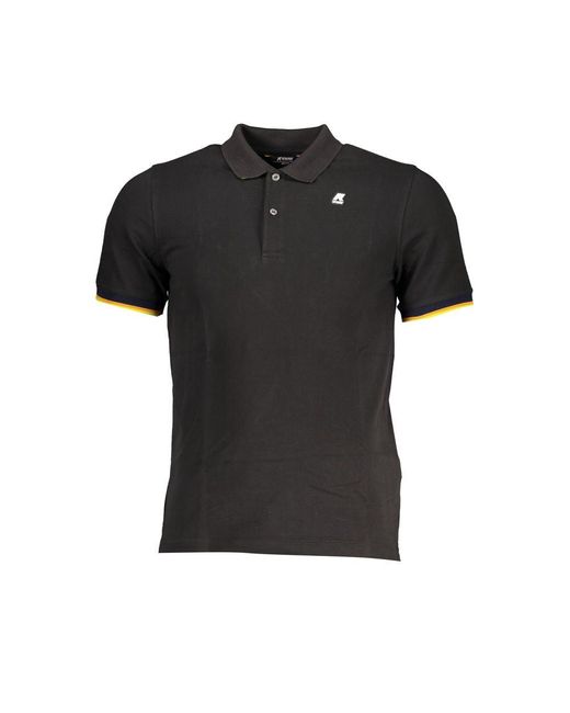 K-Way Black Cotton Polo Shirt for men