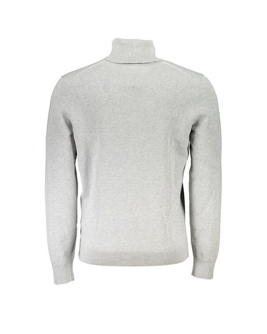 Boss Elegant Gray Turtleneck Sweater With Embroidery for men