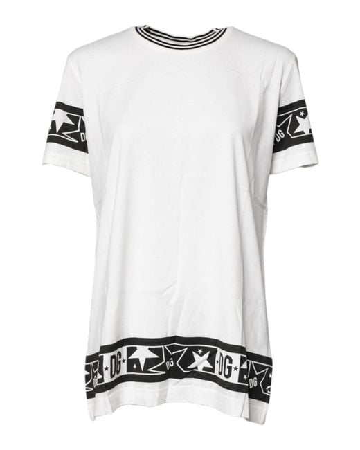 Dolce & Gabbana White #dgmillennials Cotton Crewneck T for men