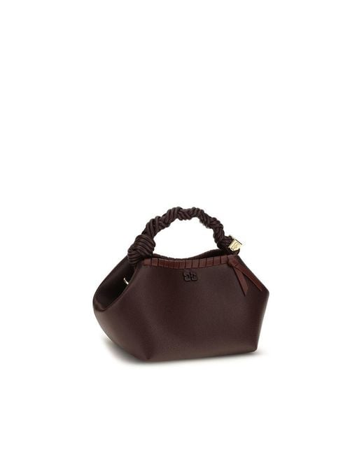 Ganni Brown Recycled Leather Shoulder Bag