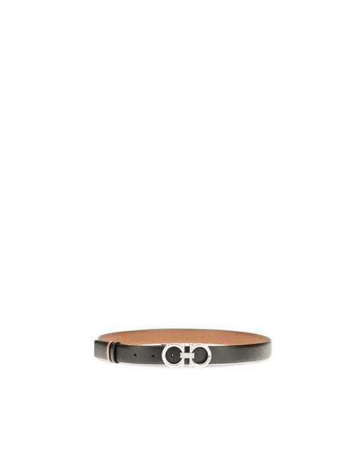 Ferragamo Black Multicolor Calf Leather Bos Taurus Regular Belt