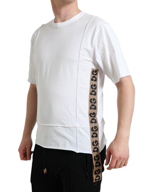 Dolce & Gabbana White Logo Crew Neck Short Sleeves T for men