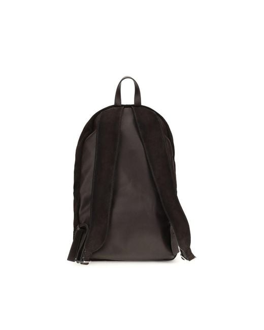 Santoni Black Brown Calf Leather Bos Taurus Backpack for men