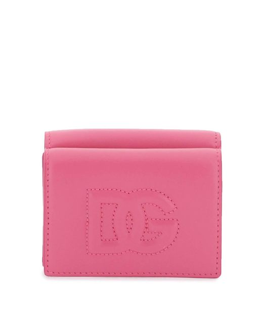 Dolce & Gabbana Pink Dg Logo French Flap Wallet