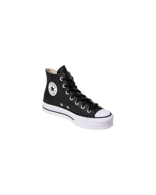 Converse Black Polyethylene Platform Sneakers
