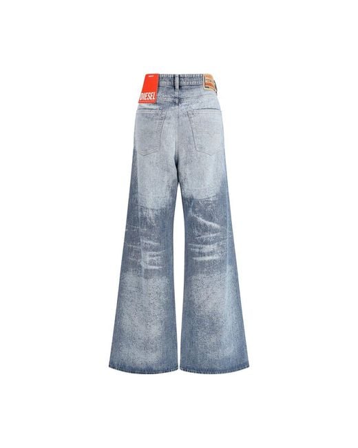 DIESEL Blue Cotton Flared Jeans