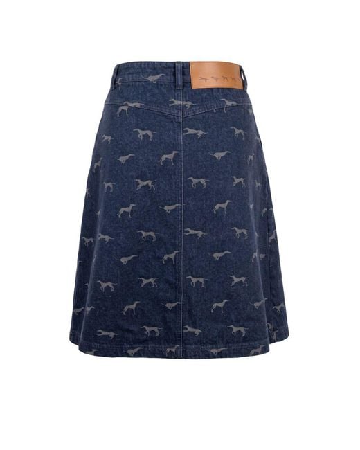 Trussardi Blue Cotton Skirt
