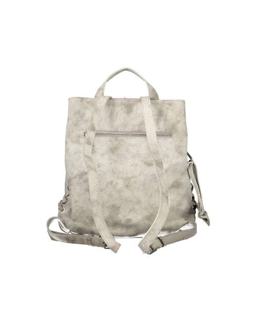 Desigual Natural Gray Polyurethane 's Backpack