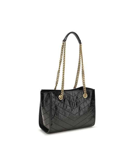 Saint Laurent Black Calf Leather Bos Taurus Shoulder Bag