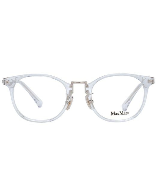 Max Mara Metallic White Plastic Glasses (frames) for men
