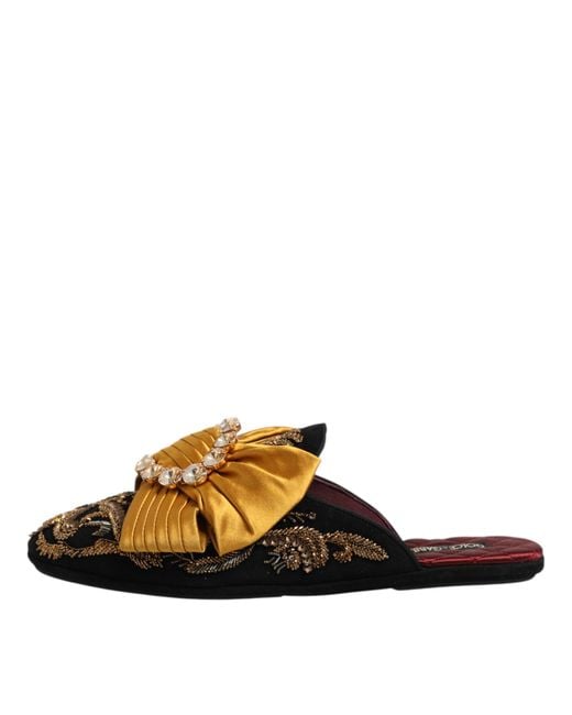 Dolce & Gabbana Multicolor Embellished Flat Sandals Shoes