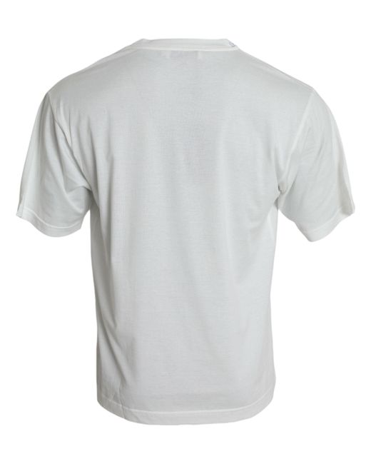 Dolce & Gabbana Gray Graphic Print Cotton Crew Neck T-Shirt for men