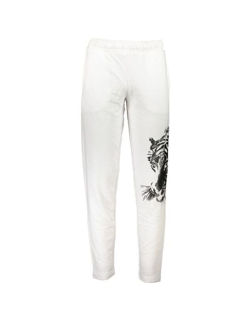 Roberto Cavalli White Bianco Cotton Men's Track Pant for men