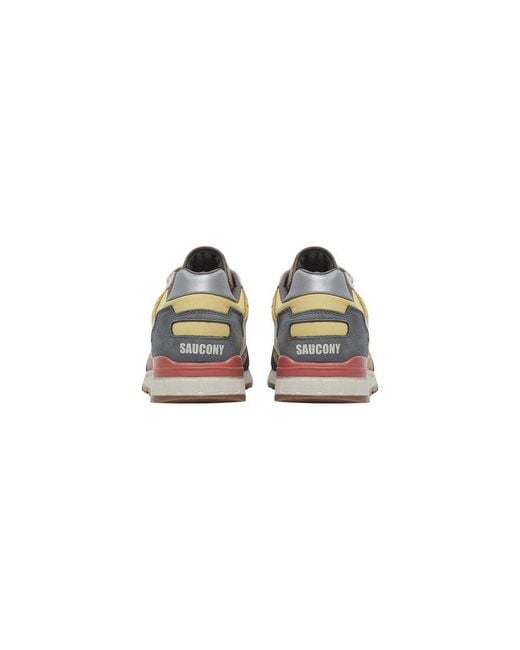 Saucony Multicolor Beige Suede Leather Low Top Sneakers for men
