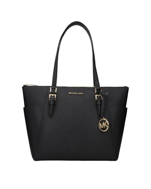Michael Kors Black Charlotte Leather Shoulder Bag