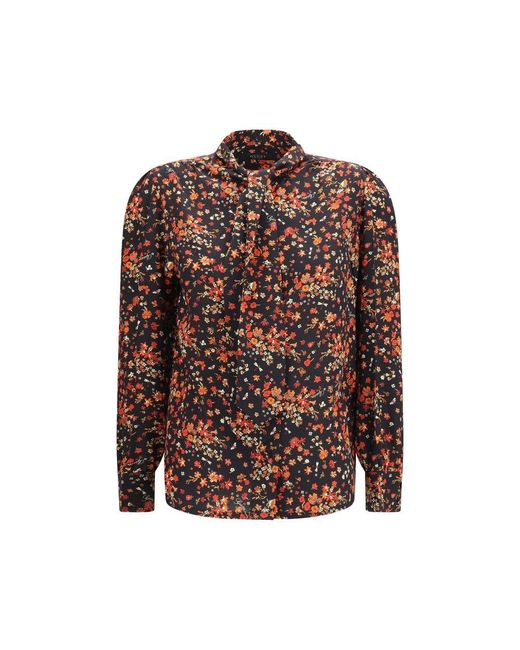Gucci Brown Multicolor Silk Pattern Shirt