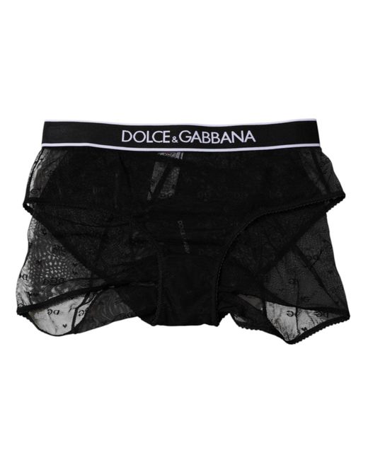 Dolce & Gabbana Black Lace Trim Briefs