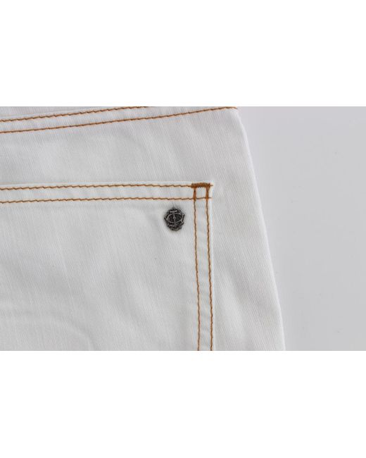 Roberto Cavalli White Chic Slim Fit Denim