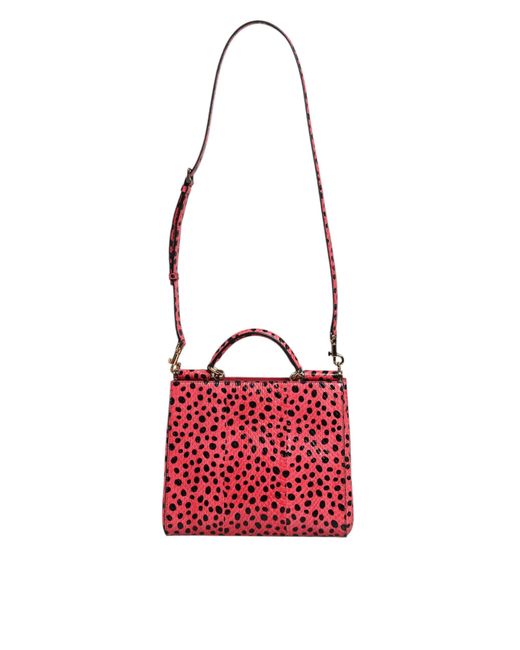 Dolce & Gabbana Red Pink Exotic Leather Top Handle Tote Crossbody Bag for men