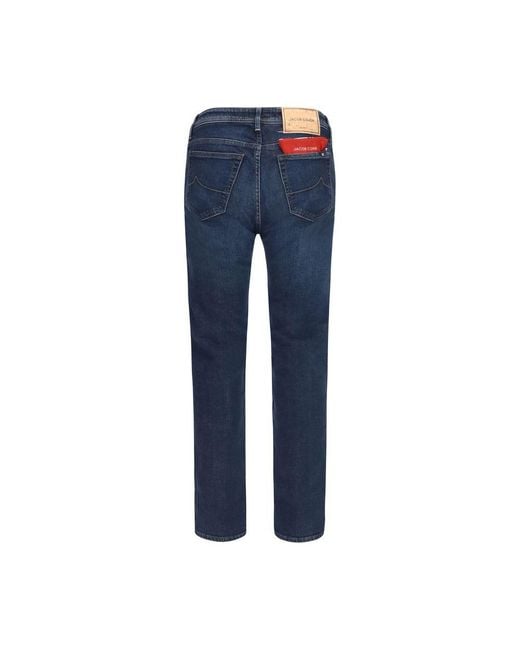 Jacob Cohen Blue Cotton Tapered Jeans for men
