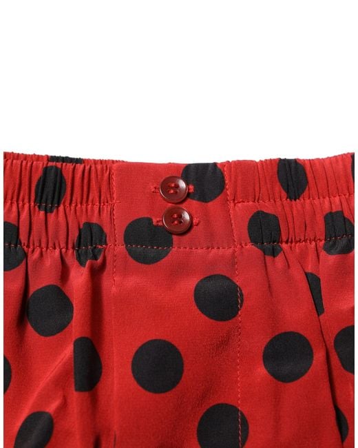 Dolce & Gabbana Red Silk Polka Dot Boxer Shorts Underwear for men