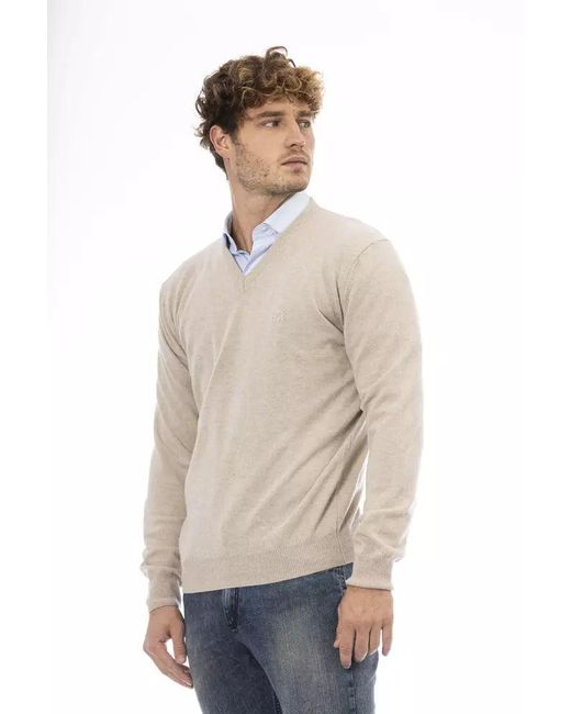 Sergio Tacchini Natural Beige Wool Sweater for men