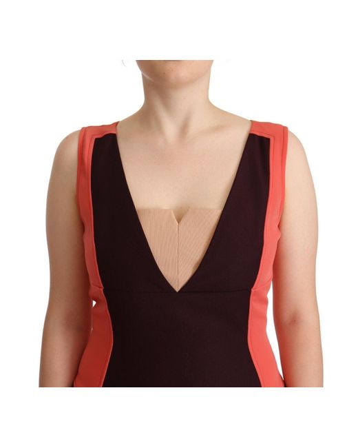 CO|TE Black Co|Te Multicolor V-Neck Sleeveless Sheath Dress