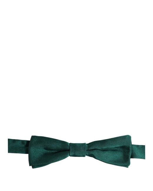 Dolce & Gabbana Men Green 100% Silk Adjustable Neck Papillon Bow Tie for men