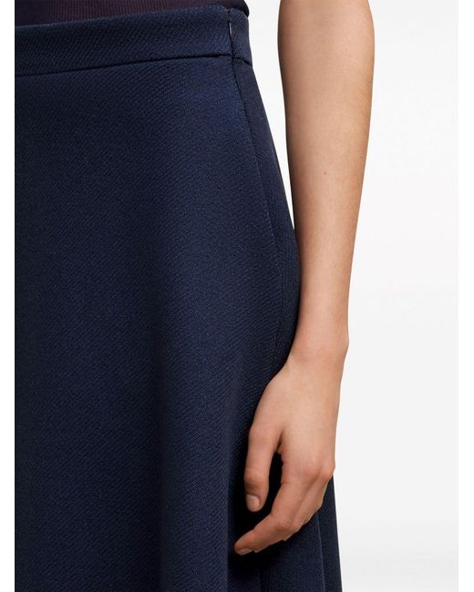 AMI Gray Knitted Midi Skirt