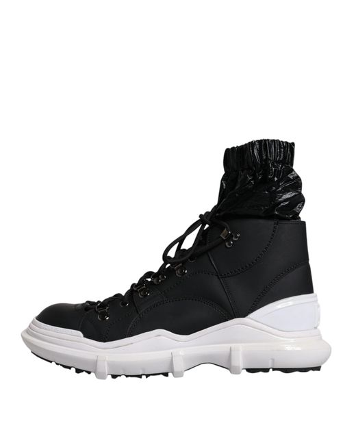 Dolce & Gabbana Black Nylon Galileo High Top Sneakers Shoes for men