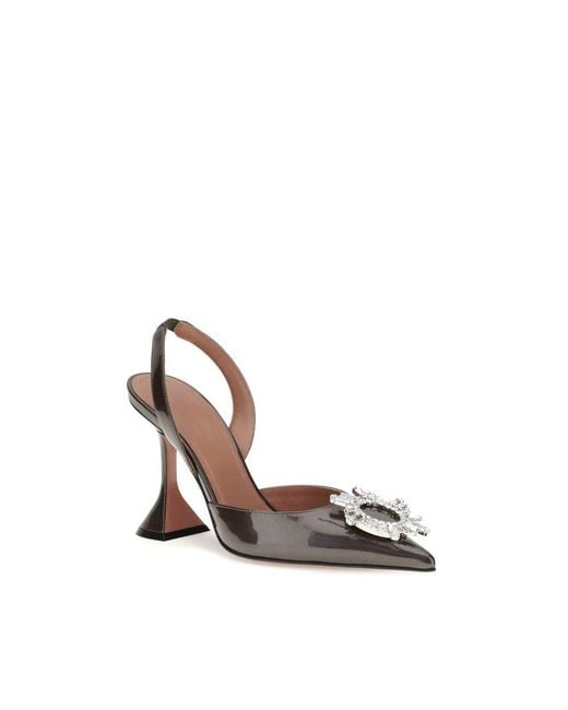 AMINA MUADDI Metallic Brown Calf Leather Bos Taurus High Heel Pumps