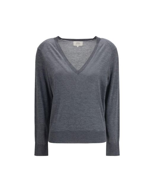 Pull Diane Von Furstenberg - Laine Gris Métallisé - Col Ras Du Cou - Taille M - Très Bon état