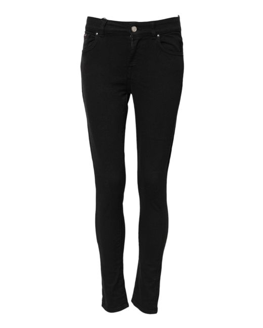 Dolce & Gabbana Black Cotton Skinny Mid Waist Denim Jeans for men