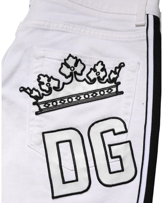 Dolce & Gabbana White Cotton Stretch Skinny Men Denim Jeans for men
