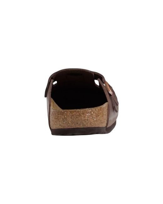 Birkenstock Brown Leather Clogs for men