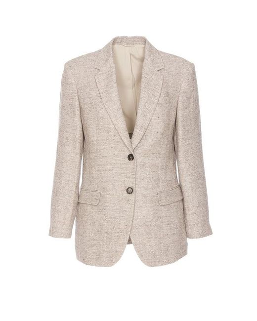 Brunello Cucinelli Natural Brown Linen Blazer