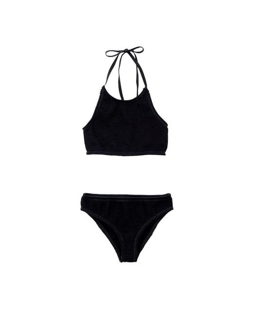 Bottega Veneta Black Halter Bikini Set