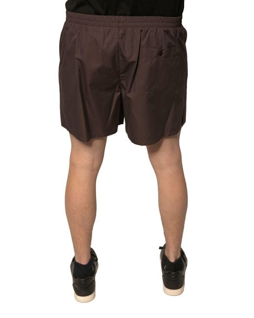 Dolce & Gabbana Black Cotton Blend Mid Waist Shorts for men