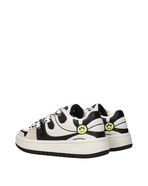 Barrow White Beige Leather Sneakers
