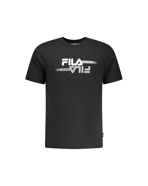 Fila Black Cotton Men T for men