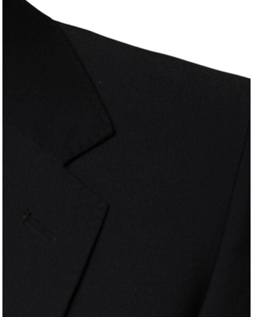 Dolce & Gabbana Black Wool 3 Piece Slim Fit Formal Suit for men