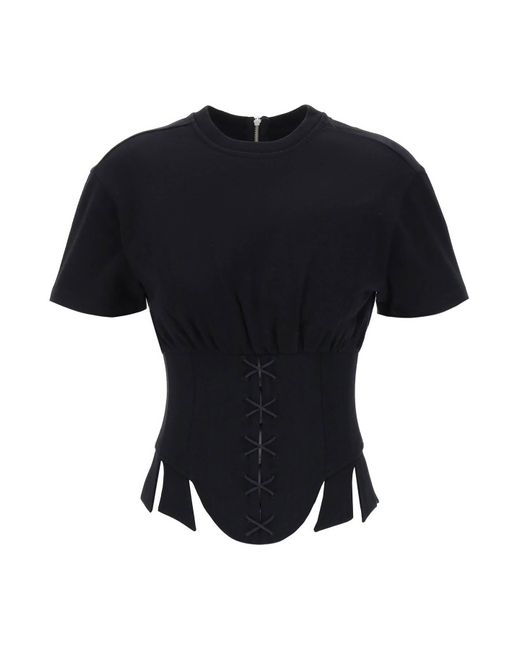 Dilara Findikoglu Black T Shirt Corsetto Dark Versailles