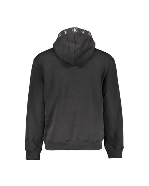 Calvin Klein Gray Black Cotton Men Sweater for men
